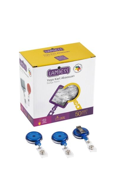 Lamiess Lms 378 Çelik Bordürlü Yuvarlak Yoyo Şeffaf Mavi  50'Li