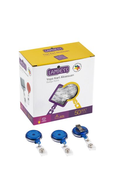 Lamiess Lms 378 Çelik Bordürlü Yuvarlak Yoyo Şeffaf Mavi  50'Li