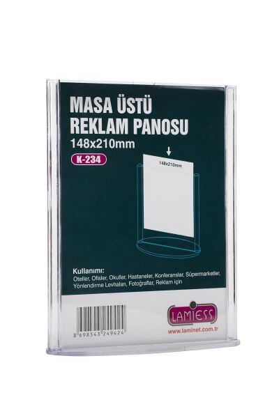 Lamiess K-234 Masaüstü Reklam Panosu Dikey 3 'Lü