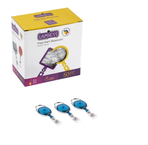 Lamiess Lms 154 Çelik Bordürlü Oval Yoyo Şeffaf Mavi  50'Li