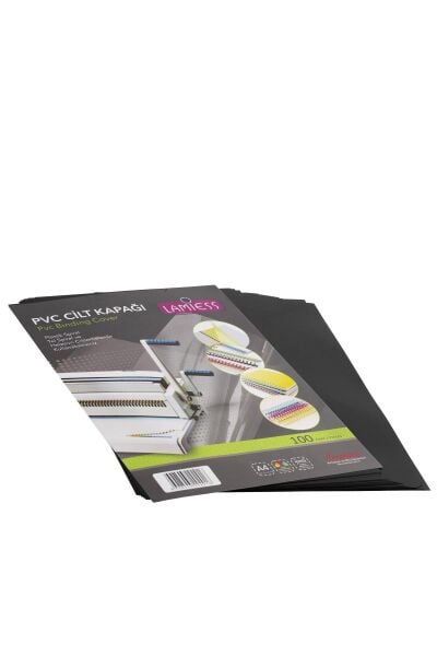 Lamiess  A-3 160 Mıc.Opak Cilt Kapağı Siyah 100 'Lü